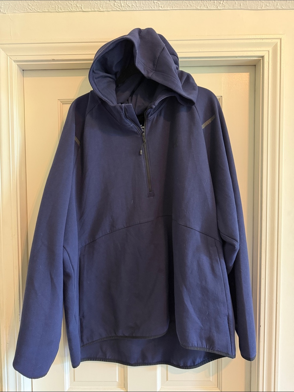 Navy Quarter-Zip Hooded Pullover